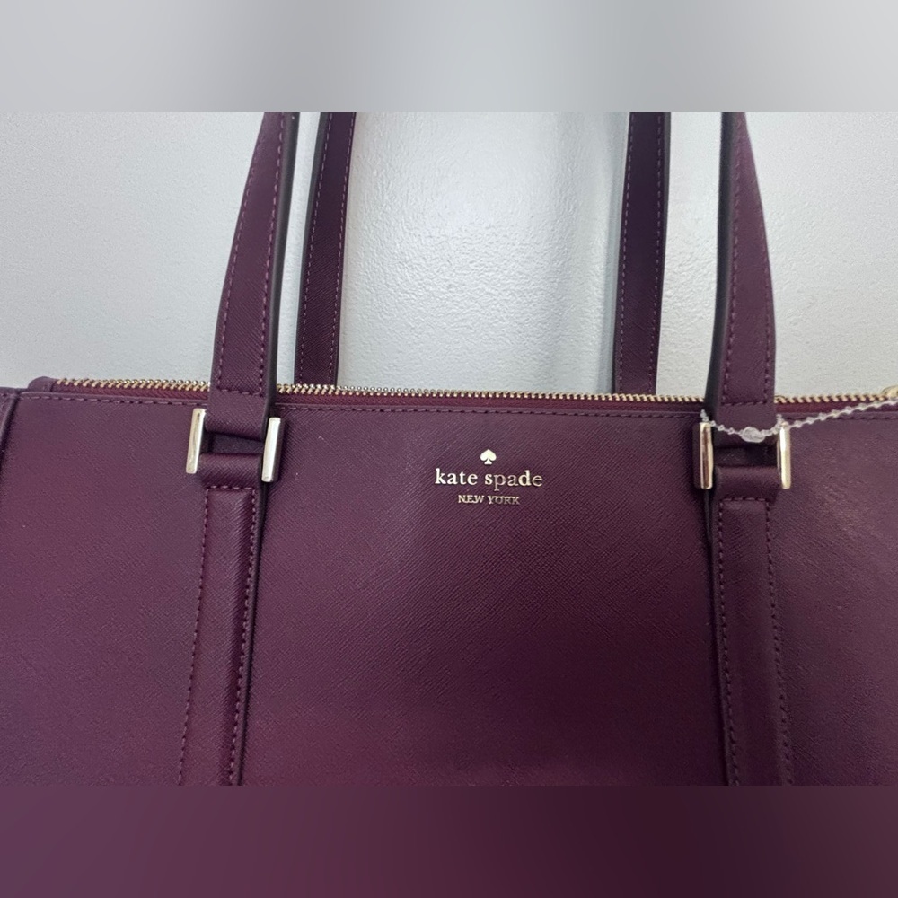 NWT Kate Spade Plum Tote Saffiano Tote Bag - Picture 6 of 6